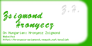 zsigmond hronyecz business card